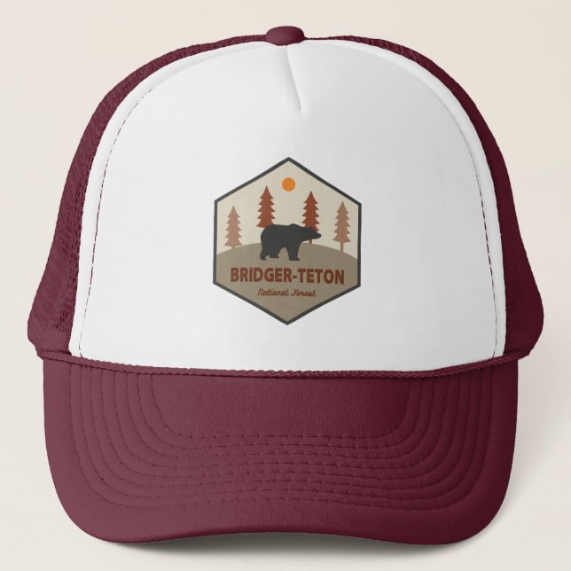 Gorra De Camionero Oso Forestal Nacional Bridger-Teton (Anverso)