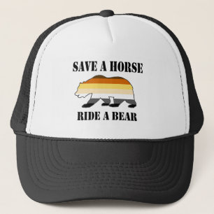 Gorra De Camionero Oso Gay Salva un Caballo Monta un Oso