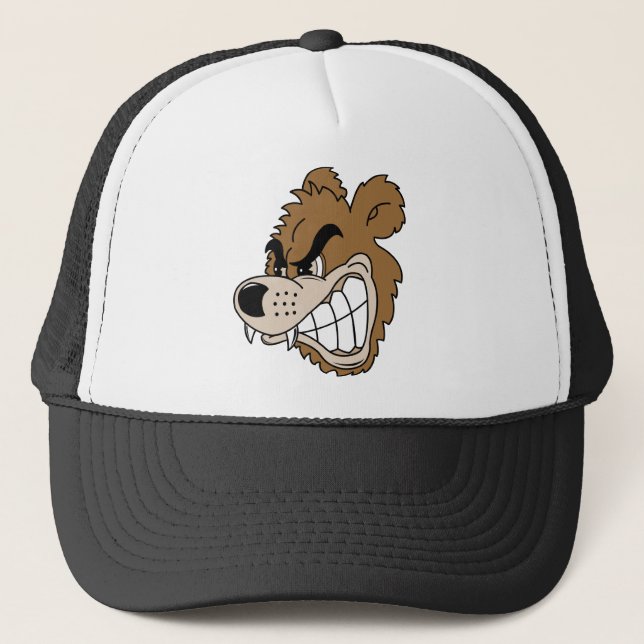 Gorra De Camionero Oso grizzly feroz (Anverso)