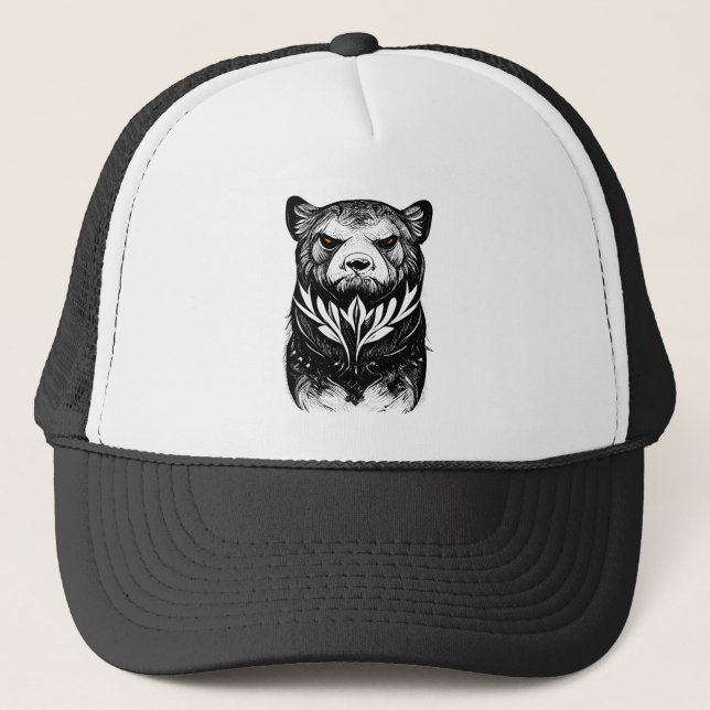 Gorra De Camionero Oso Grizzly Wild Animal Nature Ilustracion Art (Anverso)
