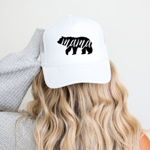 Gorra De Camionero Oso mamario blanco y negro