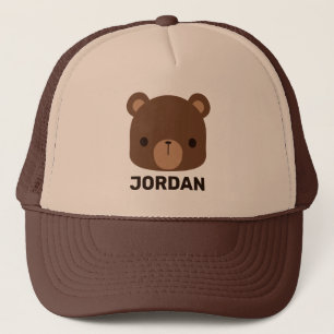 Gorra De Camionero Oso marrón lindo con nombre personalizado