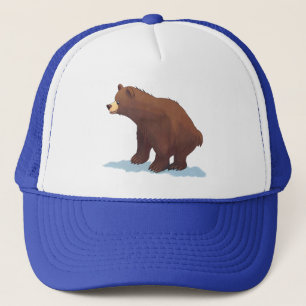Gorra De Camionero Oso pardo caminando sobre la nieve