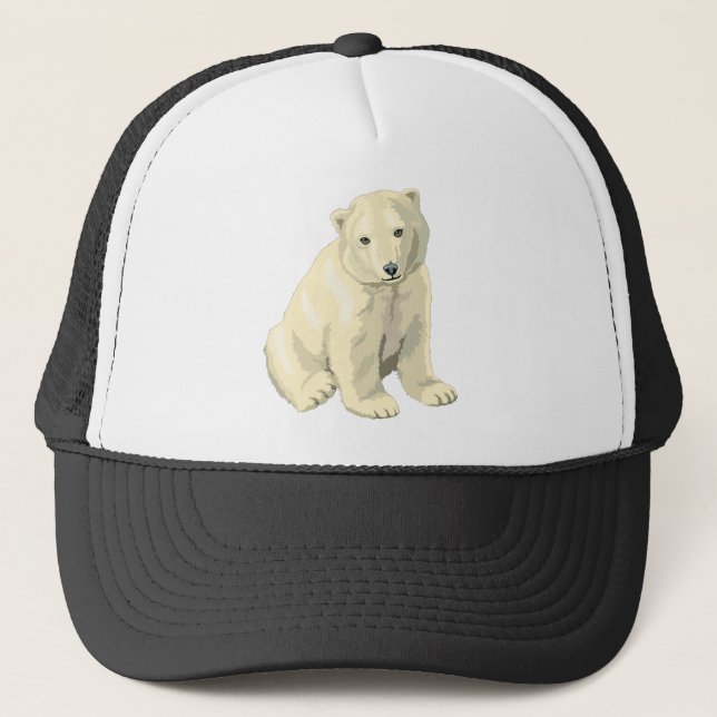Gorra De Camionero Oso Polar Acurrucable (Anverso)