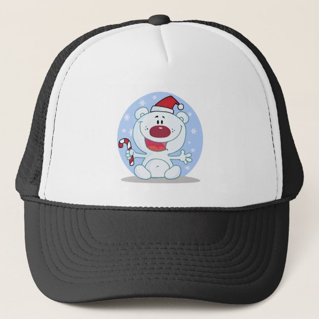 Gorra De Camionero Oso Polar Con Cañones Candy Camisas Vacacionales (Anverso)