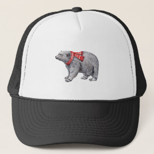 Gorra De Camionero Oso polar en la bufanda roja