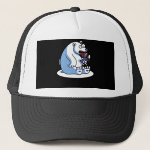 Gorra De Camionero Oso Polar Gracioso Pingüino Crema de Hielo