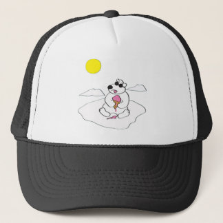 Gorra De Camionero Oso polar que come el cono de helado