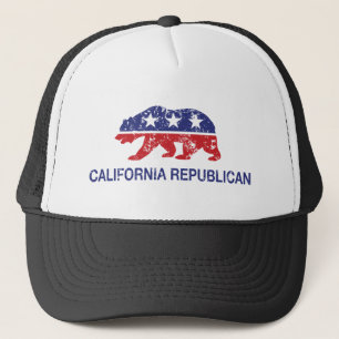 Gorra De Camionero Oso republicano de California apenado
