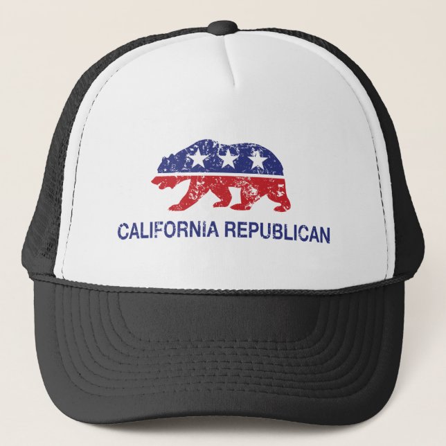 Gorra De Camionero Oso republicano de California apenado (Anverso)