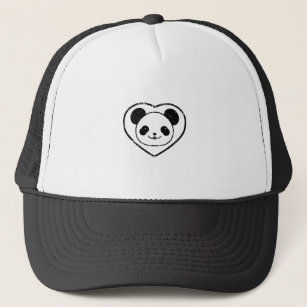 Gorra De Camionero Oso Y Corazón De Panda Estampado De Goma
