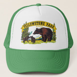 Gorra De Camionero Osos pardos antiguos en el Parque Nacional Yellows
