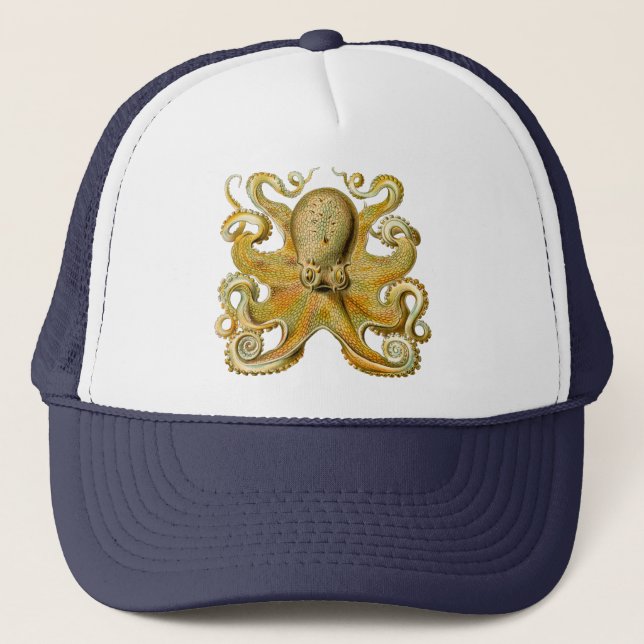 Gorra De Camionero Otopus ilustracion antiguo monstruo del mar (Anverso)