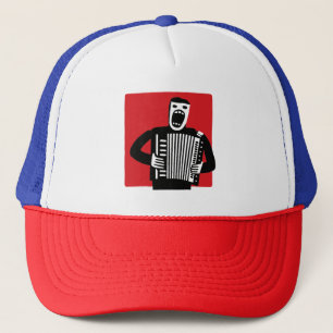 Gorra De Camionero otro acordeonista gritando a voz en cuello
