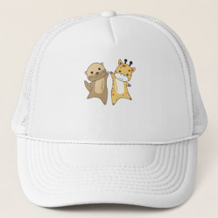 Gorra De Camionero Otter Giraffe Sweet Animales Para Niños Animal