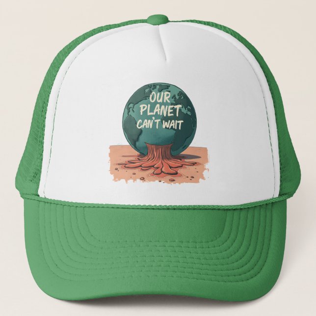 Gorra De Camionero Our Planet Can’t Wait – Climate Action (Anverso)