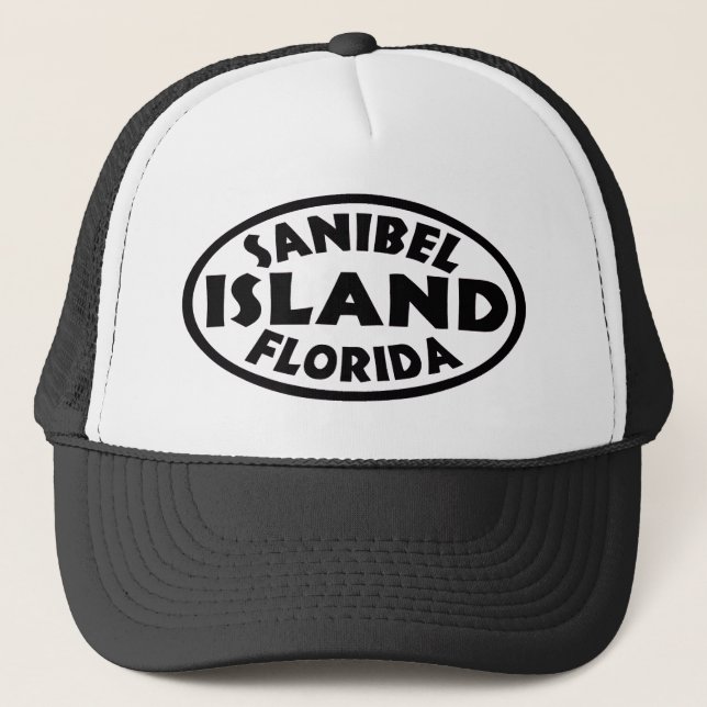 Gorra De Camionero Ovalado negro de Sanibel Island Florida (Anverso)