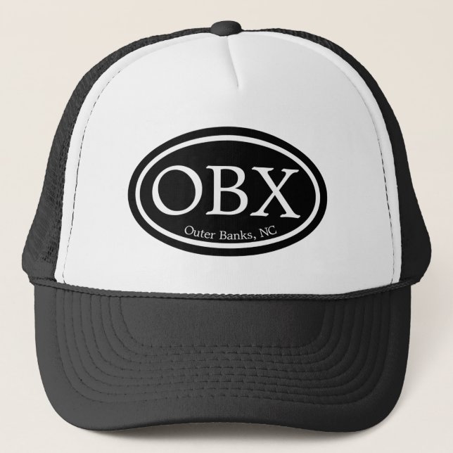 Gorra De Camionero Óvalo negro de OBX Outer Banks (Anverso)