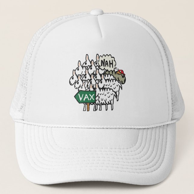 Gorra De Camionero Oveja anti vax divertida (Anverso)