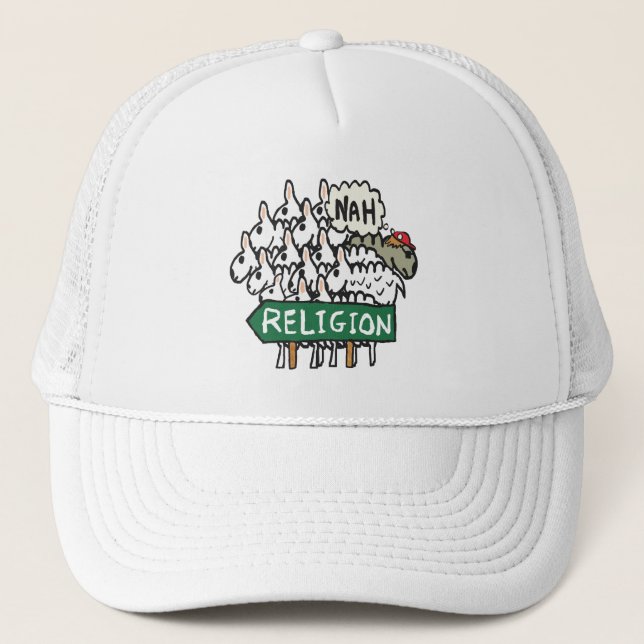 Gorra De Camionero Oveja atea contra la religión (Anverso)