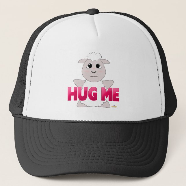 Gorra De Camionero Oveja Blanca Hugable Pink me abrazó (Anverso)
