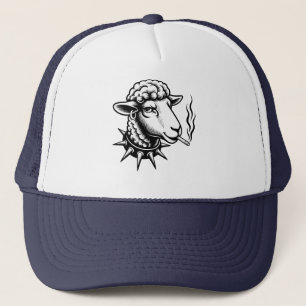 Gorra De Camionero Oveja Rebelde – Gráfico de Estilo de Tatuaje Punk