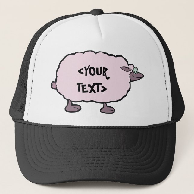 Gorra De Camionero Oveja rosa,<YOUR TEXT> (Anverso)