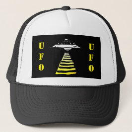Gorra De Camionero OVNI - Amarillo blanco y negro