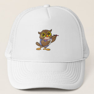 Gorra De Camionero Owl como secretario con lápiz y nota