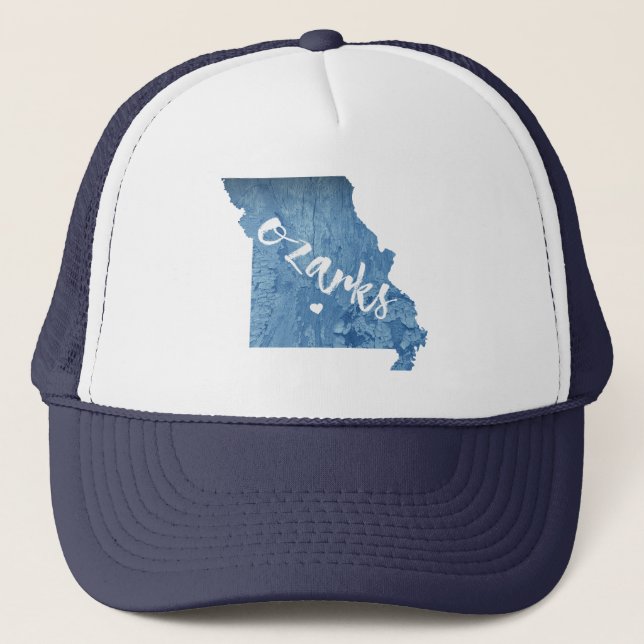 Gorra De Camionero Ozarks, grano de madera de Missouri (Anverso)