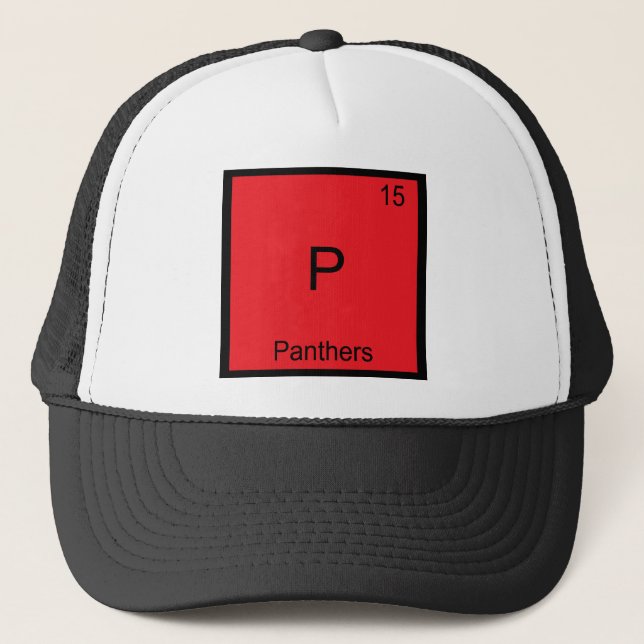 Gorra De Camionero P - Panthers Divertido Elemento Símbolo de Química (Anverso)