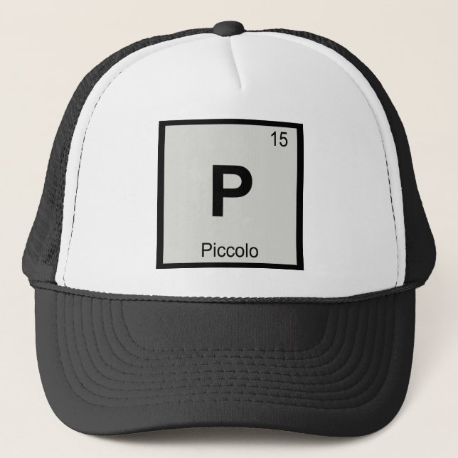 Gorra De Camionero P - Piccolo Music Chemistry Periódico Table Symbol (Anverso)
