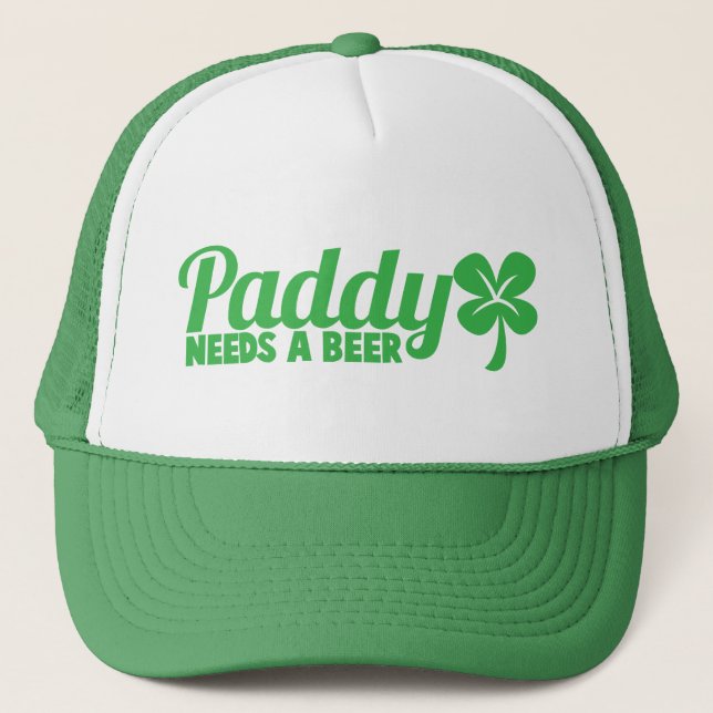 Gorra De Camionero ¡PADDY necesita una cerveza! Diseño de bebidas par (Anverso)