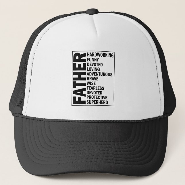 Gorra De Camionero Padre Adjetivo Padres Día Guay Definición de papá (Anverso)