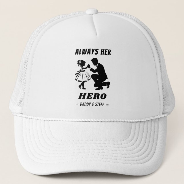 Gorra De Camionero Padre e hija - Siempre su héroe (2) (Anverso)