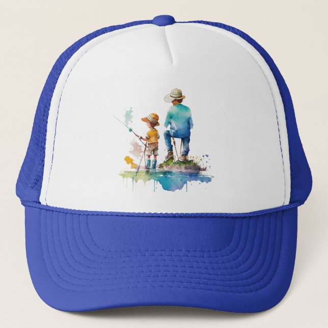 Gorra De Camionero Padre hijo Recuerdos de pesca (Anverso)
