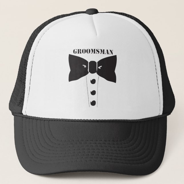 Gorra De Camionero Padrino de boda de la pajarita (Anverso)