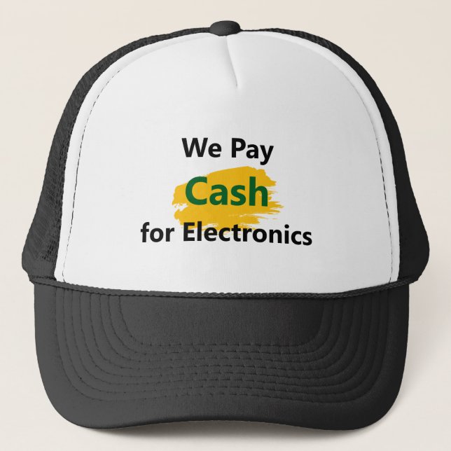 Gorra De Camionero Pagamos Efectivo por Electrónicos (Anverso)