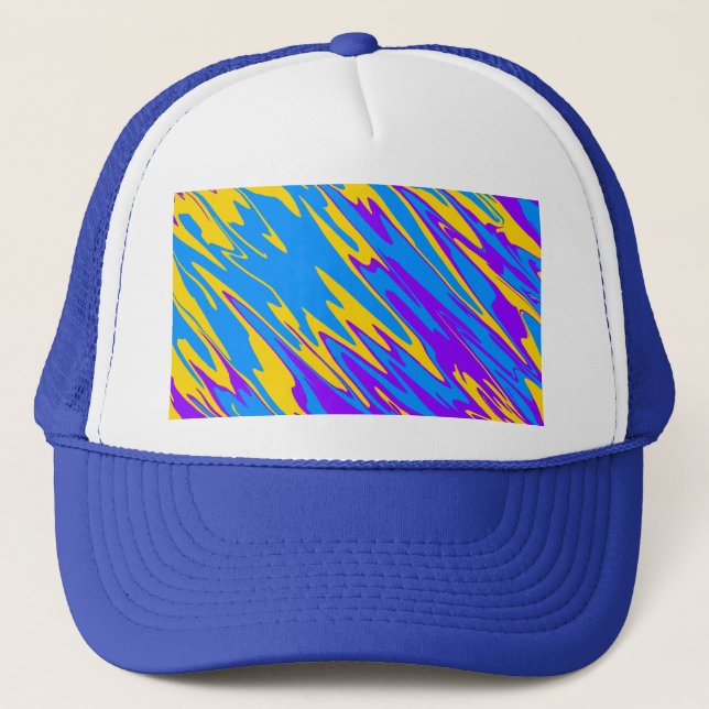 Gorra De Camionero Paint amarillo azul morado (Anverso)