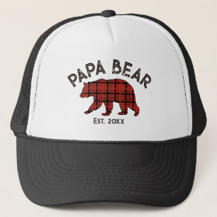 Gorra De Camionero País Cuadros Papá Oso Padre Año Establecido