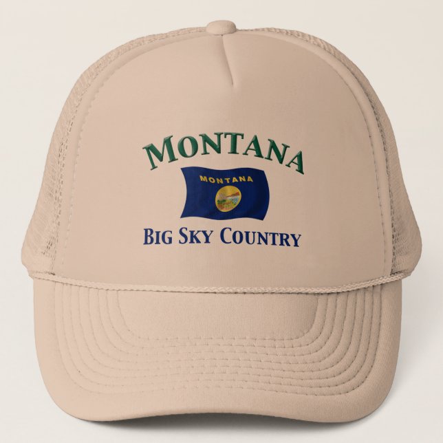 Gorra De Camionero País grande del cielo de Montana (Anverso)