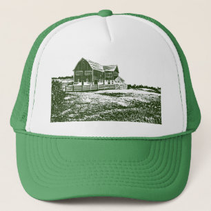Gorra De Camionero Paisaje campestre estilo madera casa de campo