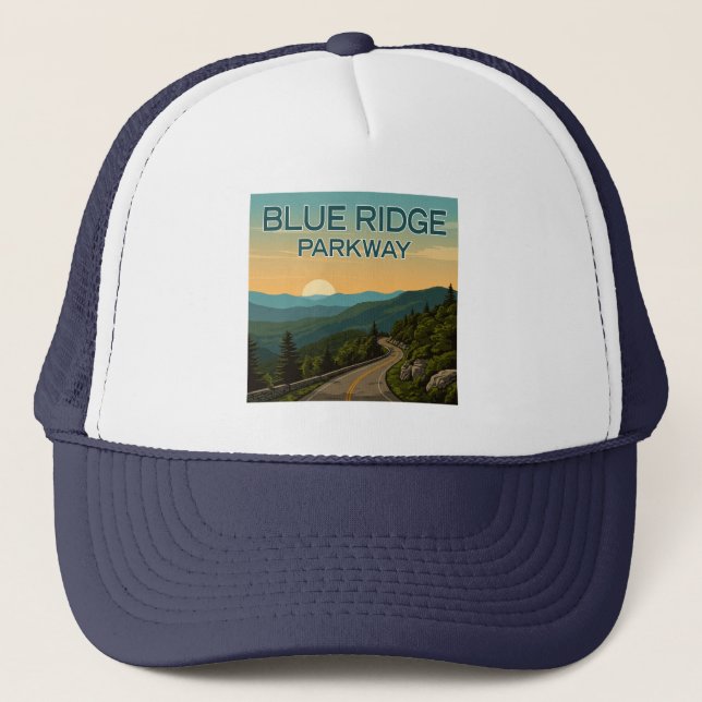 Gorra De Camionero Paisaje de Blue Ridge Parkway (Anverso)