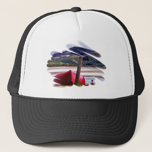 GORRA DE CAMIONERO PAISAJE DE BOTE Y MONTAÑA (Anverso)