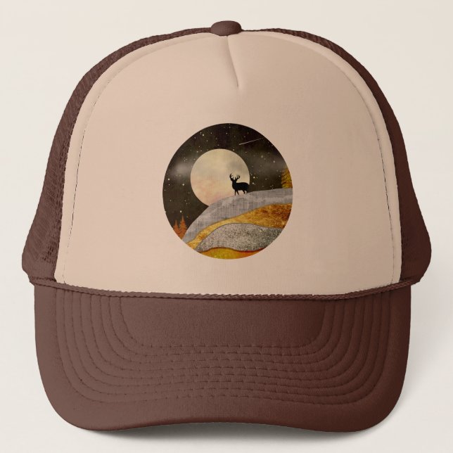 Gorra De Camionero Paisaje de Deer Moon (Anverso)