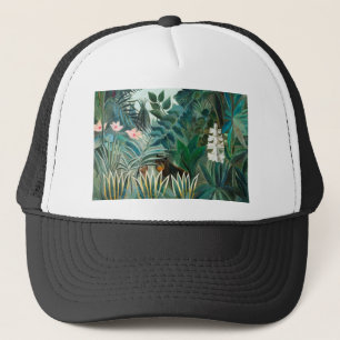 Gorra De Camionero Paisaje de Henri Rousseau con la puerta botánica d