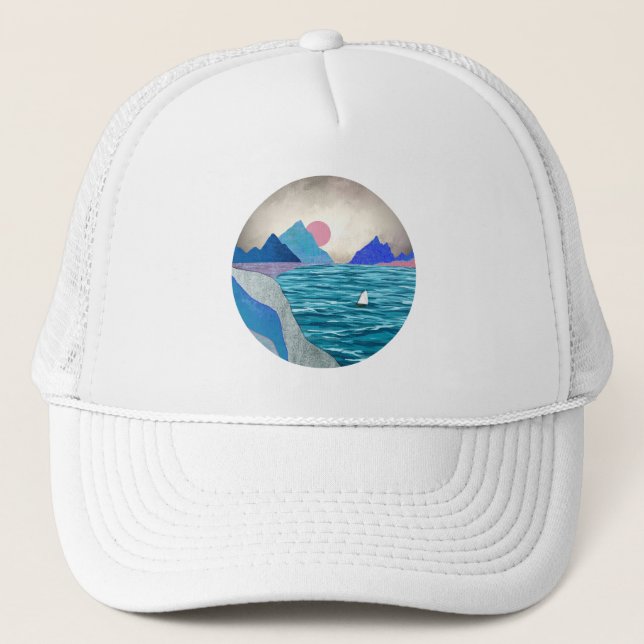 Gorra De Camionero Paisaje de la ensenada náutica (Anverso)