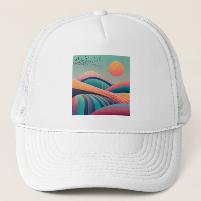 Gorra De Camionero Paisaje de las colinas de Kaleidoscope (Anverso)