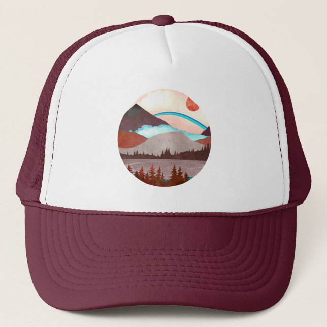 Gorra De Camionero Paisaje del arcoiris azul (Anverso)
