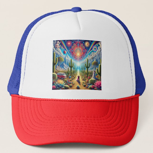 Gorra De Camionero Paisaje del desierto: Oasis de maravillas infinita (Anverso)
